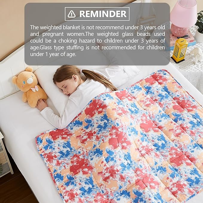 L'AGRATY Weighted Blanket - 36"x48" 3lbs Microfiber Material with Glass Beads Small Blanket for All-Season Summer Fall Winter Soft Thick