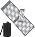 XiaoMaGe Acupressure Mat and Pillow Set with Bag - Extra Long Acupuncture Mat for Neck & Back Pain Relief- Naturally Relaxation Gift for Women - Stress Relief Massage Mat (Gray)