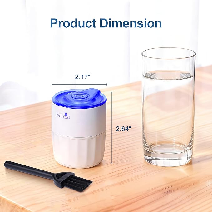 Fullicon Pill Crusher Fine Powder, Stainless Steel Grinder Head, 2-in-1 Medicine Crush with Storage, Small Pill Grinder for Pets, Elderly & Kids (Blue White)