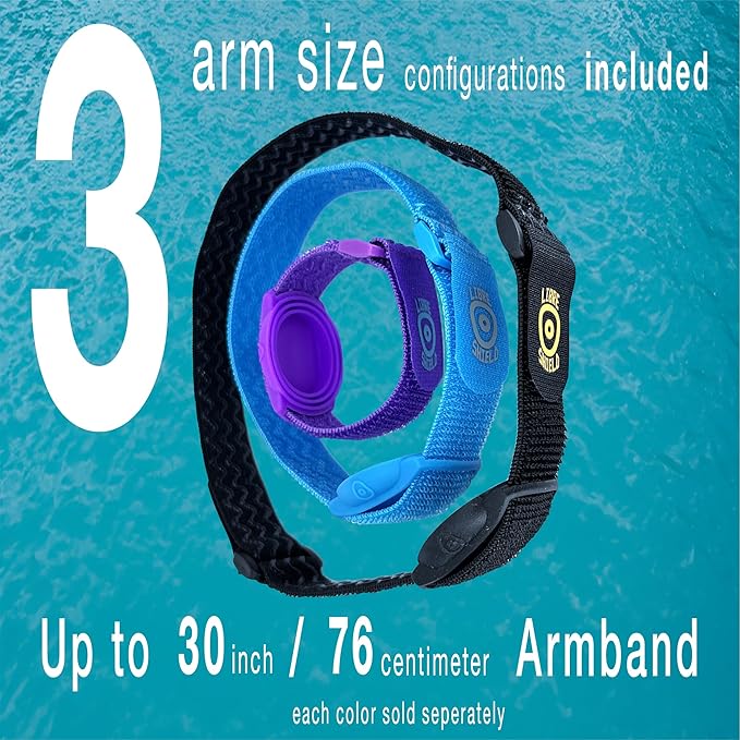 Freestyle Armband 2 for Freestyle Libre 1 & 2 14 Day : up to 30" Inch Adjustable Flexible Transmitter Protection Sensor Cover - Sensor Saver - No More Adhesive Patches (Aquarius)