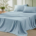 Bedsure Full Size Bed Sheets - 4 Pieces Soft Full Sheet Set - Breathable & Cooling - Hotel Luxury - Easy Care Polyester Microfiber Bedding for Women, Men, Light Blue
