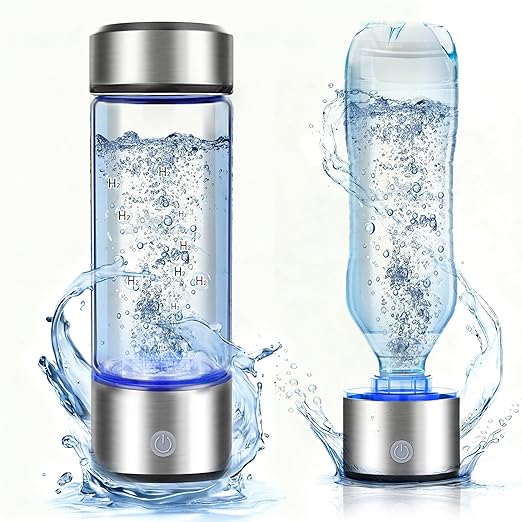 Hydrogen Water Bottle, 2800PPB in 3Min, SPE PEM Tech, Portable 16OZ, Rechargeable Hydrogen Water Bottle for Travel, Home, Office – Gift for Family & Friends (XR-20)