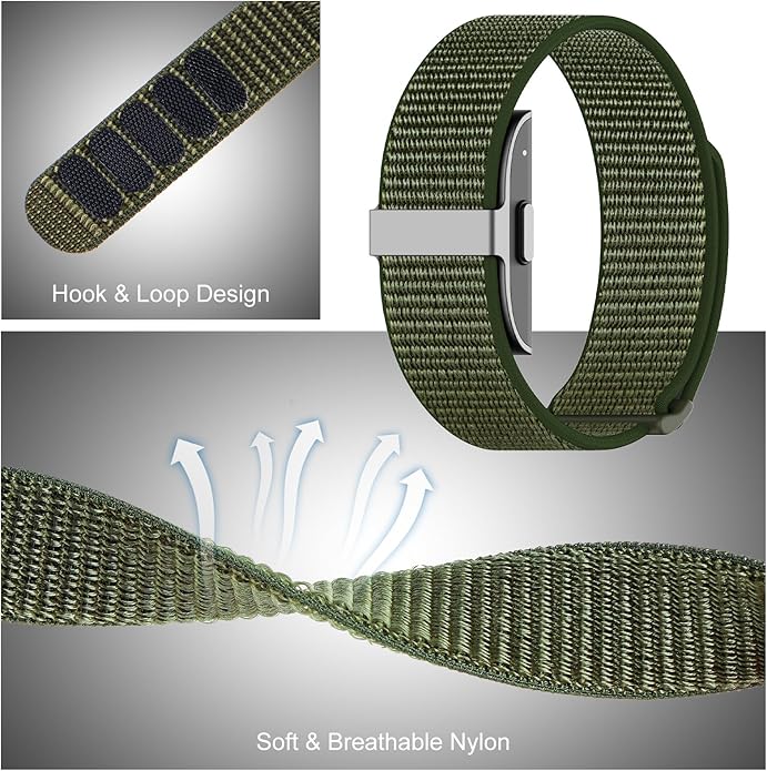 Nylon Loop Sport Replacement Bands Compatible with Hume Health Band, Soft Breathable Adjustable Wrist Band for Hume Band Replacement Strap Wristband for Fitness Tracker Women Men