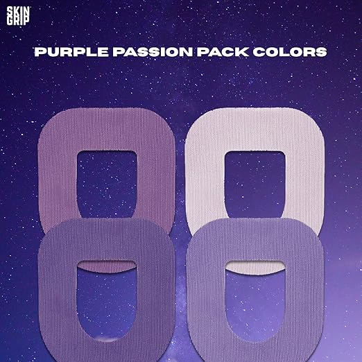 Skin Grip Insulet Omnipod 5 Adhesive Patches Waterproof & Sweatproof (Also Fits Omni pod Dash), Pre-Cut Medical Tape, Ultimate Insulin Pump Protection, Diabetic Sensor Covers, 20-Pack, Purple