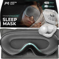 Peace&Quiet | PQ Sleep Mask for Side Sleepers - 3D Contoured Light Blocking Sleeping Mask for Women and Men, Lightweight & Soft Eye Shade Cover for Deep Rest, Premium Quality (Grey)