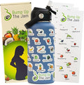 Pregnancy Water Bottle Tracker - 32 Ounce Stainless Steel - Includes Weekly Pregnancy Tracker Stickers (Moonlit Blue)
