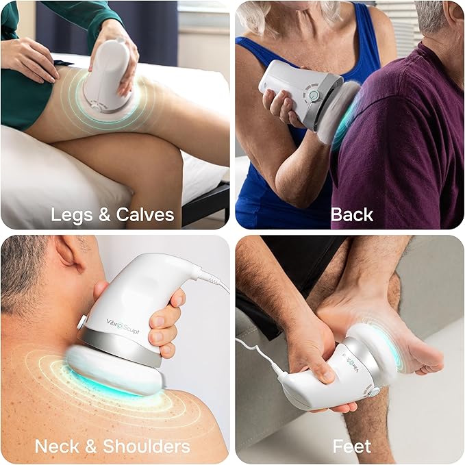 Vibro Sculpt Relief Massager with Gel – Soothing Muscle & Joint Comfort for Legs, Back, Feet & Shoulders – Arnica & Turmeric Gel for Everyday Tension and Daily Pain