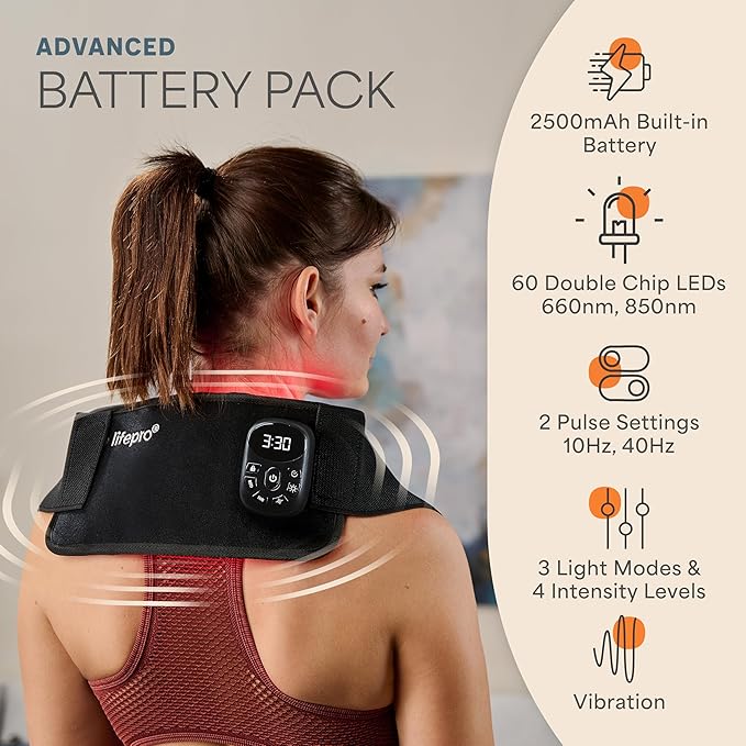 Lifepro Red Light Therapy Belt – Infrared Red Light Therapy for Body, Back and Shoulder with Triple Chip LEDs, Allevared Belt with 660nm & 850nm Wavelengths – for Daily Comfort & Wellness Support