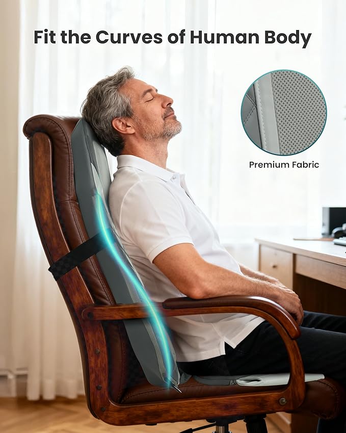 Shiatsu Back Massager with Heat,Full Back Massager for Pain Relief Deep Tissue,Longer Massage Chair Pad,Back Kneading Shiatsu or Rolling Massage for Chair,Christmas Gifts for Women Men Parents