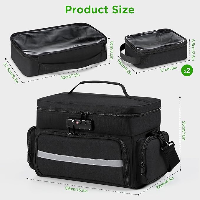 Zannaki Medicine Bag with 3 Removable Pouches, First Aid Bags Empty with Combination Lock, Double Layers Pill Bottle Organizer with Shoulder Strap, Large Medication Travel Storage for Medical Supplies