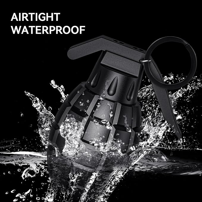 Portable Pill Case Tactical Keychain Pill Container Waterproof Durable Aluminum EDC Holder with Carabiner for Daily Use, Outdoor Activities - Black