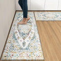 Arttown Boho Anti-Fatigue Kitchen Rug Set of 2 Cushioned Floor Standing Mat Waterproof Non-Slip Mat and PVC Ergonomic Comfort Foam Rug