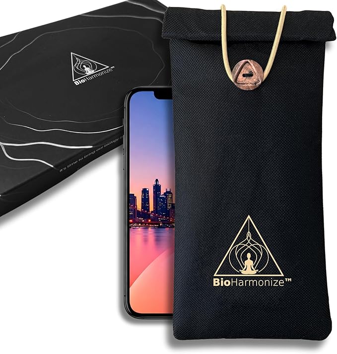EMF Shield Phone Sleeve - Full Privacy & RF Signal Blocking, Double Shielding Faraday Fabric, Quantum Harmonization Tech