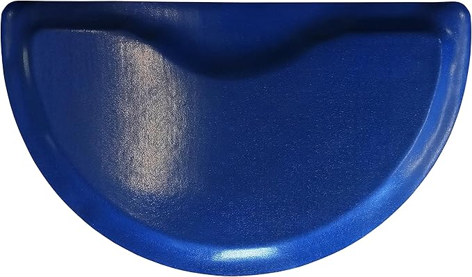 Rhino Mats, Rhino Hide Salon Mat, Non-Slip Standing Cushioned Comfort Anti-Fatigue Mat for Salon, Barbershop, or Spa (Blue, Semi-Circle 3' x 3.5' x 7/8")
