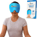 Weighted Eye Mask Migraine Headache Relief Ice Cap, Reusable Head Wrap Cold Pack, Head Ice Pack Cap Hot/Cold Therapy Soft Eye Mask for Puffy Eyes, Sinus, Tension & Stress - Non-Toxic Latex Free