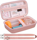 Canboc Carrying Case for Asthma Inhaler, Handheld Spacer for Adults and Kids, Mask, Inhaler Spacer Bag with Removable Shoulder Strap, Mesh Pocket fit Medicine or Essentials, Rose Gold (Case Only)