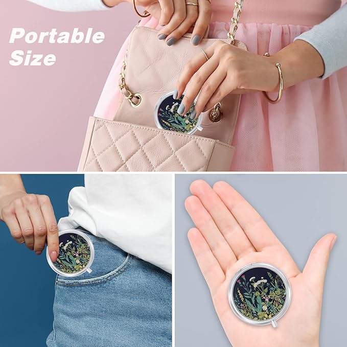 Pill Case, Cute Travel Pill Box for Purse, Moisture Proof Small Medicine Holder, Portable Pocket Medicine Organizer Dispenser to Hold Vitamins, Cod Liver Oil, Supplements, Dandelion