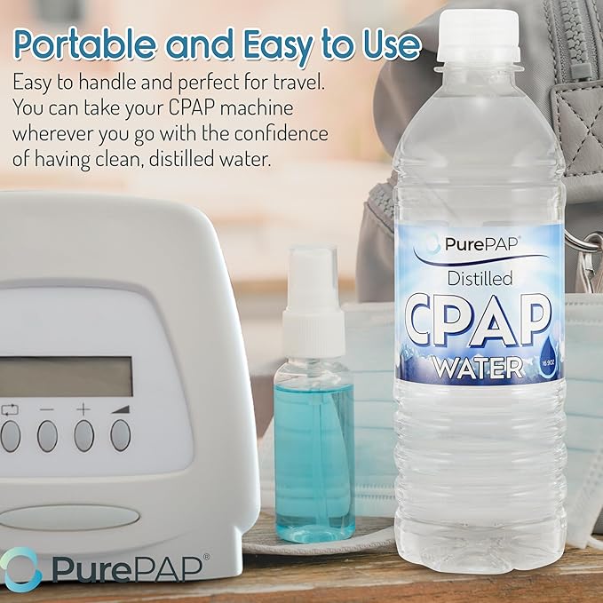 Pure Distilled CPAP Water - 6-Pack of 16.9oz Bottles Distilled Water - Travel CPAP Water for CPAP Machine Humidifier