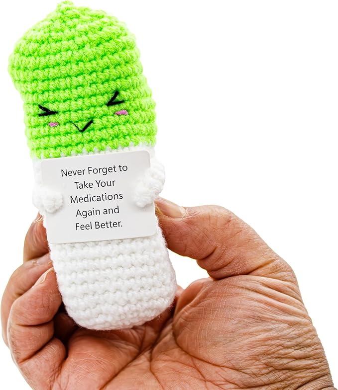 e-Pill 5 Times a Day Pill Organizer with Crochet Holder – Compact Medication Case for Daily Vitamins, Supplements & Prescriptions