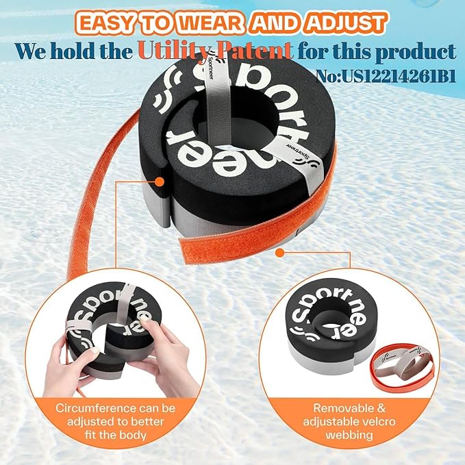 Foam Aquatic Cuffs Exercise Equipment: Sportneer Water Aerobics Float Ring with Adjustable Webbing Pool Exercise Workout Set Water Ankle Ring