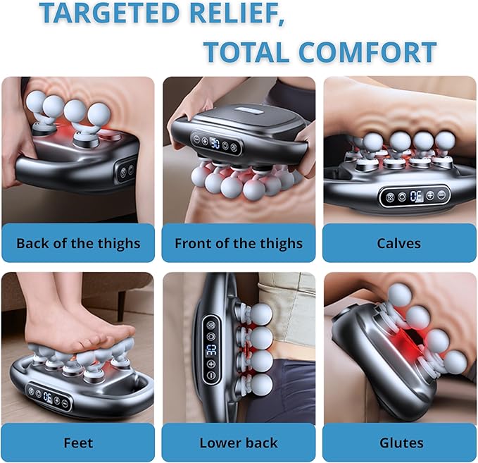 LEVILO 8 Head Massage Gun Deep Tissue for Neck, Shoulder, Back Massager – Massage Gun Deep Tissue for Muscle Recovery – Quiet, Portable & Powerful Full Body Tool – Ideal Gift for Men & Women