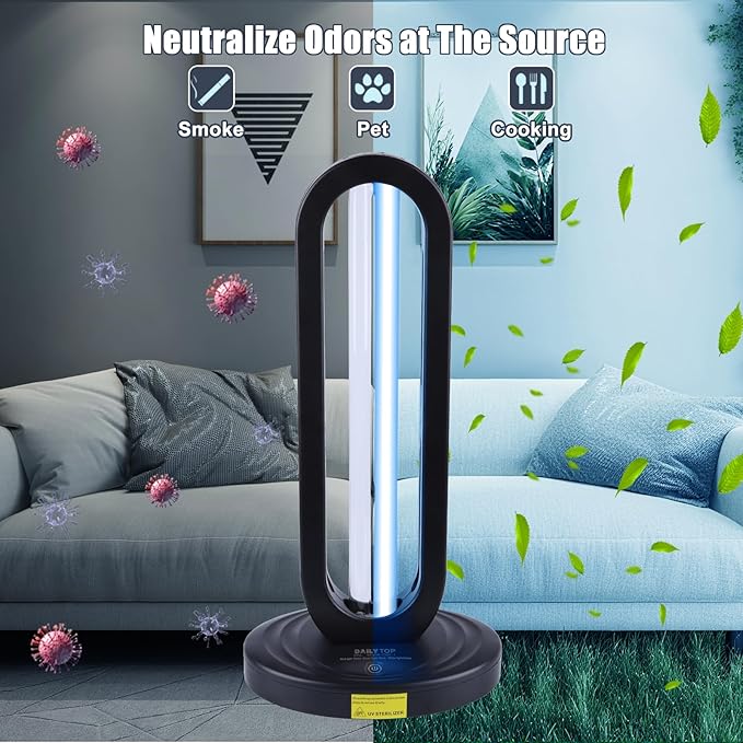 UV Light Sanitizer with Radar,Ozone Free Ultraviolet Light Sanitizer for Room,Home Disinfection Device,UVO Lamp with Remote Control,15/30/60 Minutes Timer