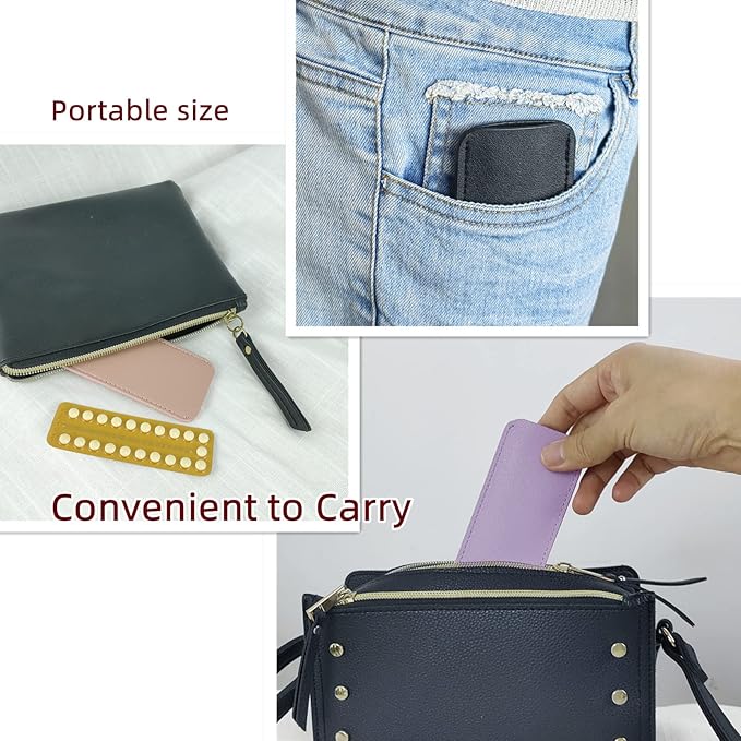Birth Control Pill Case Holder for Mini Pill Packets 5cm x 11cm (Black)