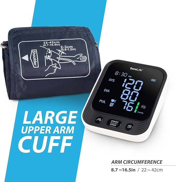SureLife Premium Arm Blood Pressure Monitor with Universal Size Arm Cuff