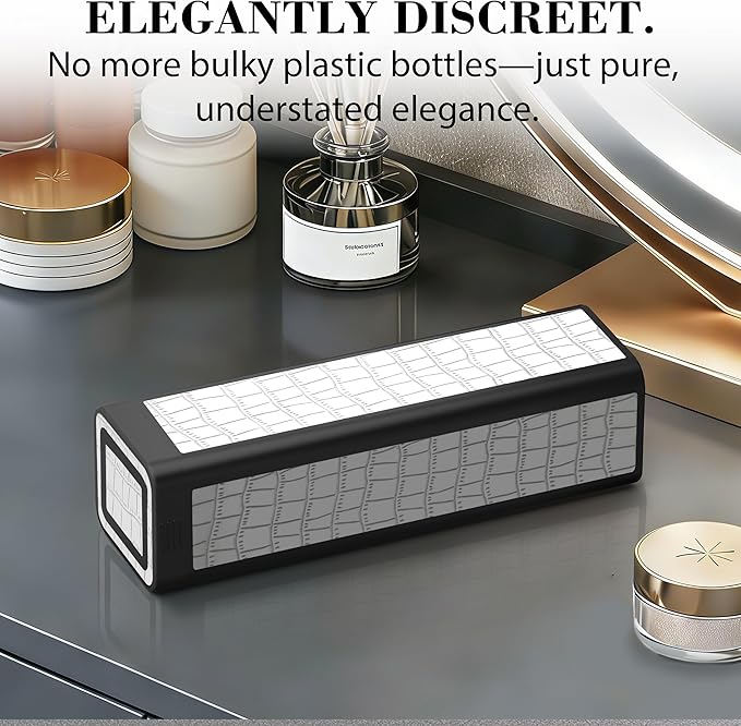 Weekly Pill Organizer 7 Day, Discreet Leather Pill Case for Purse or Pocket, Easy Slide-Out Daily Medication Planner, 1 Time a Day Travel Vitamin and Supplement Holder (White)