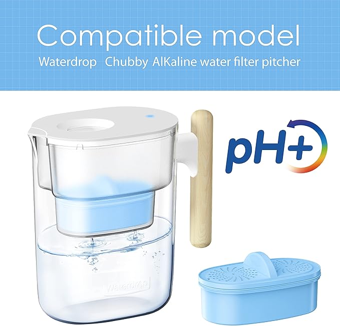 [Original] Waterdrop WD-PF-AL Replacement Alkaline Filters for All Waterdrop Pitcher Filtration System, Improved Coffee Taste, Last Up to 100 Gallons (Pack of 3)