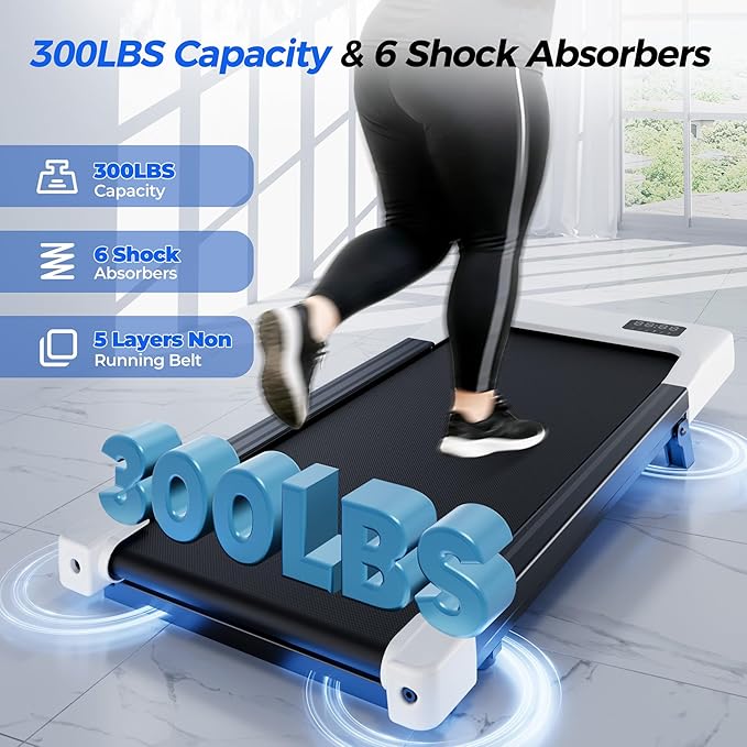 SupeRun Walking Pad with Incline, Under Desk Treadmill, 3 in 1 Portable Treadmills for Home with Remote Control LED Display, 2.5 HP Quiet Mini Treadmill for Office Home Use, 300 Lbs Capacity