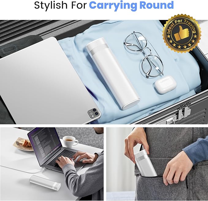 Pill Organizer 7 Day, Travel Pill Box with One-Handed Opening Design, Drawer Medicine Organizer 1 Time a Day, Travel-Friendly Small Case for Medication, Vitamins & Supplements(White)