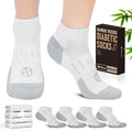 Diabetic Socks for Men,4 & 6 Pairs Low Cut Bamboo Viscose Wide Mens Diabetic Socks Size 9-11 10-13