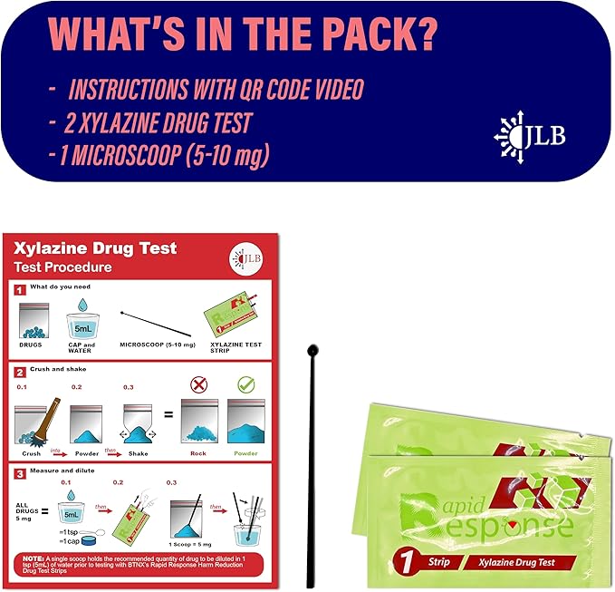 Rapid Response 2.0 Xylazine Test Strips-2 Pack – Detects Xylazine in Liquid & Powder Including Cocaine – Fast, Accurate, and Easy to Use, Harm Reduction & Overdose Prevention