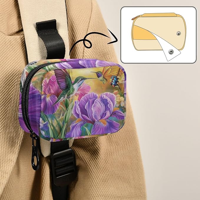 Travel Pill Case Spring Hummingbird Flower Weekly Small Pill Box 7 Day Pill Box Pill Organizer Bag