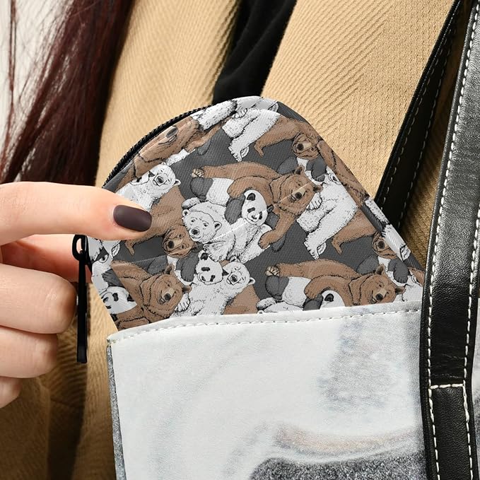 Bear Panda Pill Box 7 Day Pill Case Travel Pill Organizer Bag with Zipper Portable Weekly Case Bag Compact Size for Vitamin Supplement Holder