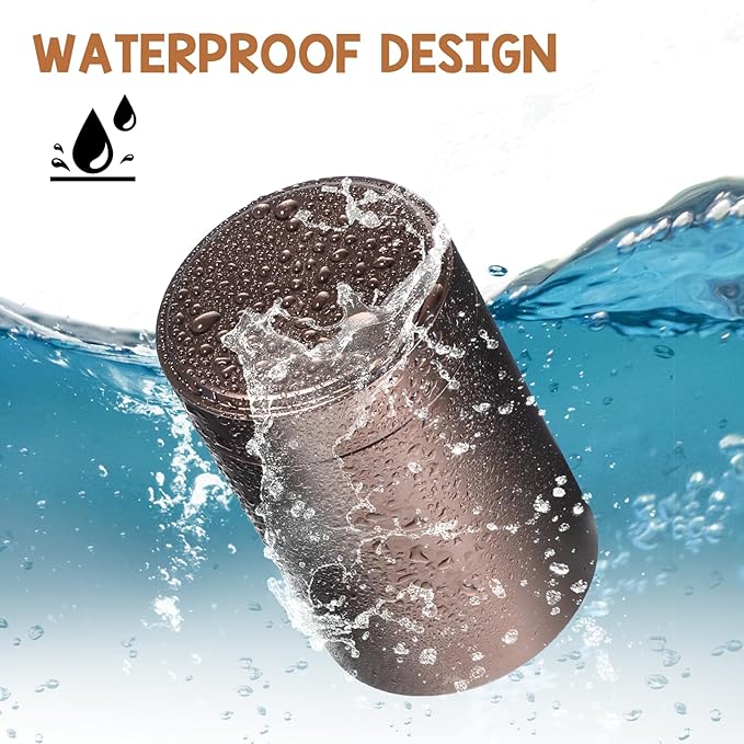 Portable Metal Small Pill Case, Round Aluminium Alloy Pill Holder Pocket Small Pill Box Waterproof Medicine Organizer Bottle Container for Travel Outdoor Vitamin Fish Oils (Brown)