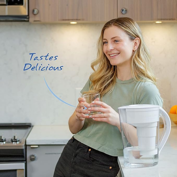 Santevia MINA Alkaline Fluoride Water Filter Value Pack | 3-Pack At Home Water Pitcher Filter Adds Minerals and Makes Alkaline Water | Fluoride, Chlorine & Lead Filteration | American Filtration Media