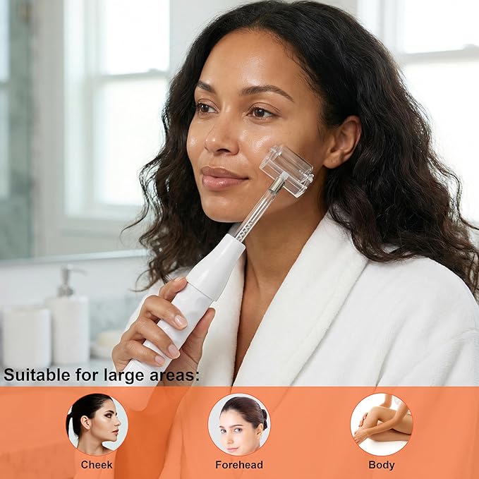 Electrode Wand Glass Tube Handheld Spare Parts Light Therapy Wand Spare Glass Attachment for Hi Frequency Facial Device Elitzia ETHG01R（Orange Roller）