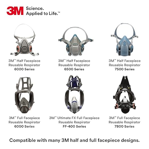3M P100 Respirator Cartridge/Filter 7093CB, 72 Pairs, Hydrogen Fluoride, Nuisance Level Organic Vapor and Acid Gas Relief