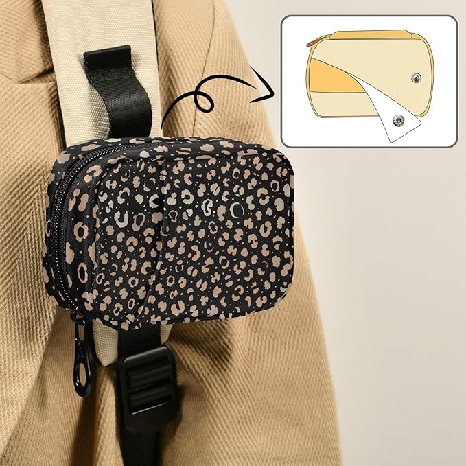 ALAZA Leopard Spot on Black Pill Case 7 Day Weekly Medicine Organizer Travel Portable Compact Pill Box Holding Vitamins Supplements Fish Oil