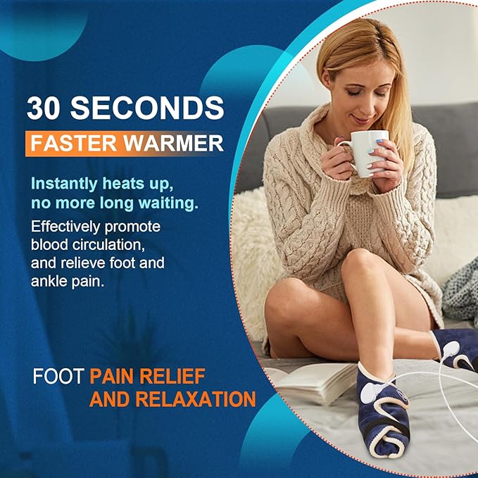 Feet Heating Pads for Women and Men, 2PCS Deep-Penetrating Electric Heated Foot Wrap for Neuropathy Pain Relief, Heating Pad for Feet Pain Relief, 86℉-158℉ & Auto Shut Off