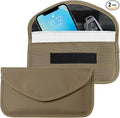 2PCS Faraday Bags for Car Key and Cell Phone, Signal Blocking Bag, Faraday Key Fob Protector, Universal Cell Phone Privacy Card Protection Car Accessories for Anti-Thefting (Khaki)