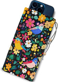 EMF Shield Sleeve for Cell Phone Reduce Signal Anti-EMP Pouch Against Radiation, EMF, 5G, RFID Blocking 4x8 Inch Flower Bird Phone Sleeve Bags