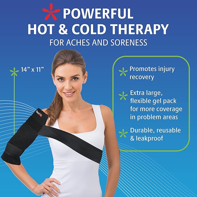 Reusable Ice Packs for Injuries – 14 x 11 Flexible Gel Ice Pack for Knee, Back, Shoulder Pain Relief, Soft Cold Compress for Swelling, Hot & Cold Therapy