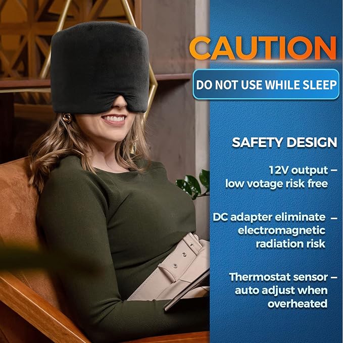 sticro Extra Large Moist Heat Sinus Relief Mask, Reusable Warm Compress Heated Eye Mask Face Heating pad Eye Pillow for Sinus Pressure Relief, Dry Eyes, Migraine, Tension, Stress, Headache(Small)