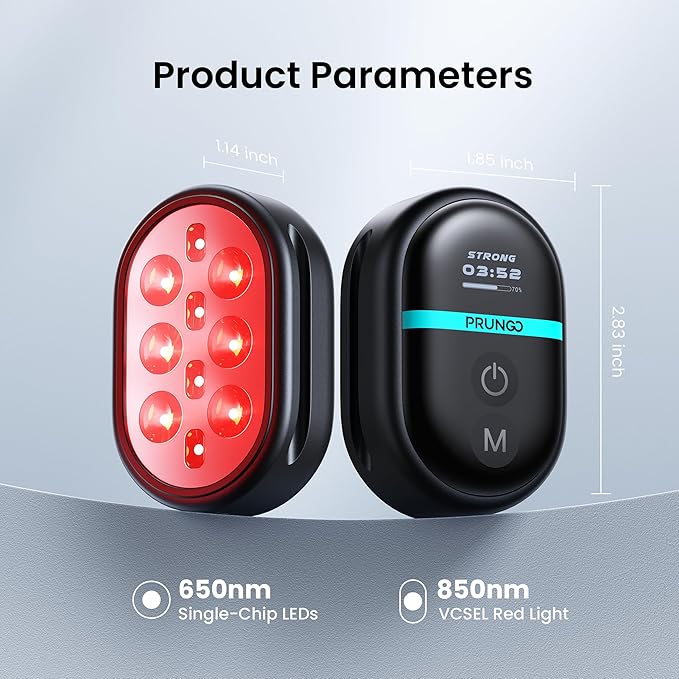 Red Light Therapy Module, PRUNGO RLT300, 650nm Red Light and 850nm Infrared Polarized Light Device to Relieves The Pain for Wrists, Ankles, Knees and Other Joints