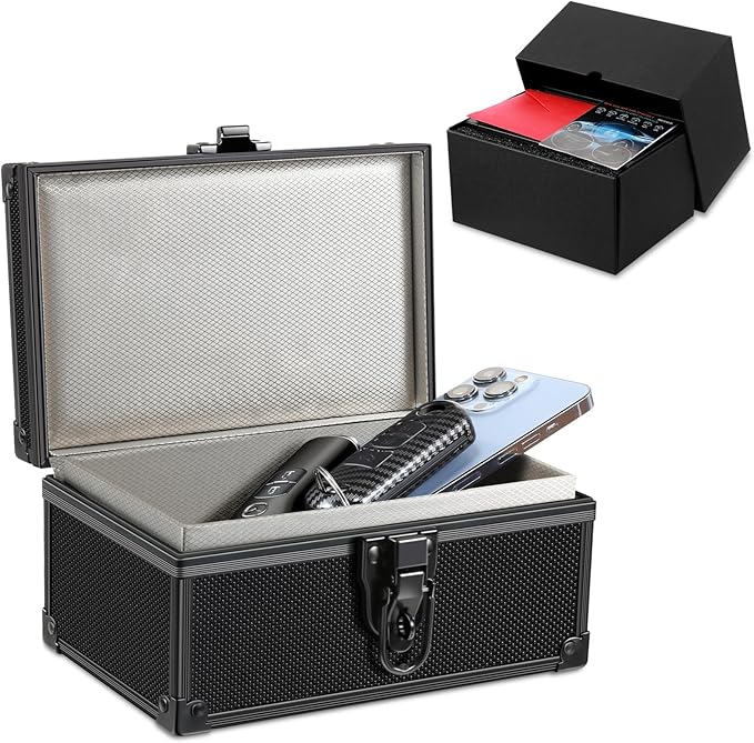 Faraday Signal Blocking Box for Car Key Fob, Keyless Entry Car Key Fob Protector Shielding Cage (Dot Black)