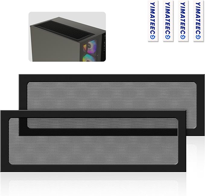 Dust Filter PC 360mm x 120 mm Magnetic Fan Dust Mesh Filter for Computer Cooler Fan/PSU/Routers, PVC 50 Mesh PC Case Screen Dustproof Vent Filter Cover Fan Grills (PVC, 120 * 360mm, 2pcs, Black)