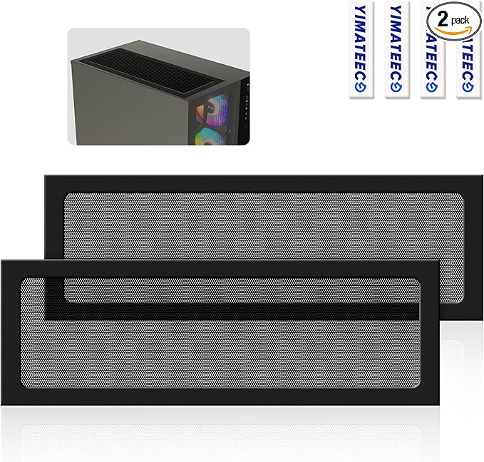 Dust Filter PC 360mm x 120 mm Magnetic Fan Dust Mesh Filter for Computer Cooler Fan/PSU/Routers, PVC 50 Mesh PC Case Screen Dustproof Vent Filter Cover Fan Grills (PVC, 120 * 360mm, 2pcs, Black)